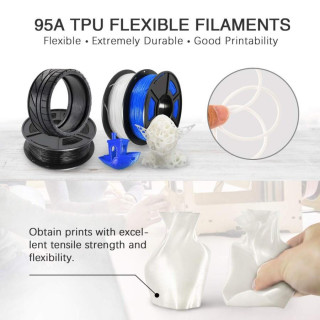 SUNLU 3D Filament Flexible TPU 95A Karet 1,75 mm Elastic Import USA  5.0