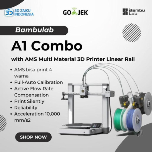 Bambulab A1 Combo with AMS Multi Material 3D Printer Linear Rail - Refurbished by Bambulab