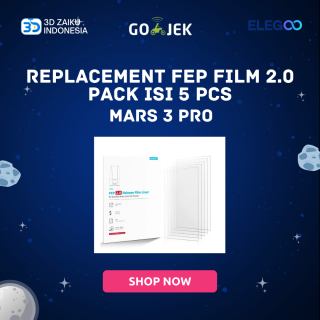 Original ELEGOO Mars 3 Pro Replacement FEP Film 2.0 Pack isi 5 pcs