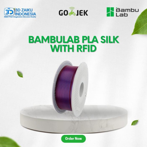 Bambulab PLA Silk 3D Printer Filament 1 KG Glossy Finish Less Brittle with RFID