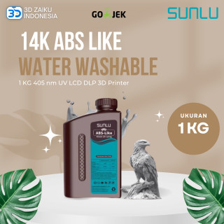 SUNLU 14K ABS Like Water Washable Resin 1 KG 405 nm UV LCD DLP 3D Printer Pemakaian Lebih Aman Tidak Bau
