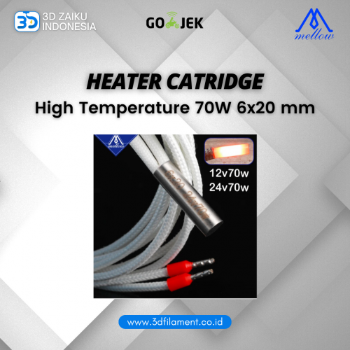 Mellow High Temperature Heater Catridge 70W 6x20 mm for 3D Printer - 12V