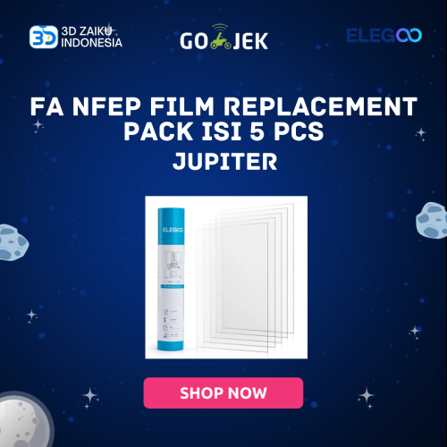 Original ELEGOO Jupiter PFA NFEP Film Replacement Pack Isi 5 Pcs Original ELEGOO Jupiter PFA NFEP Film Replacement Pack Isi 5 Pcs