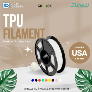 SUNLU 3D Filament Flexible TPU 95A Karet 1,75 mm Elastic Import USA 