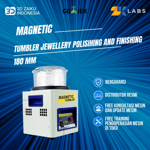 ZKLabs Mesin Pemoles Perhiasan 180 mm Magnetic Tumbler Jewellery Polisihing and Finishing