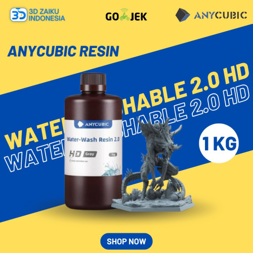 NEW Anycubic Water Washable 2.0 Resin HD Grey High Detail 405NM 3D Printer