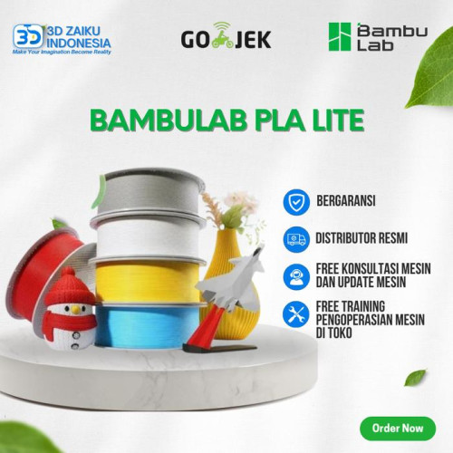 Original Bambulab PLA Lite 3D Printer Filament Affordable High Strength with RFID  - without Spool (Refill)