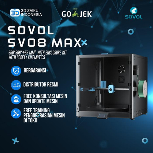 Sovol SV08 MAX 500x500x500 mm High Speed 700 mm/s Core-XY Voron 2.4 3D Printer With Camera - Dengan Enclosure