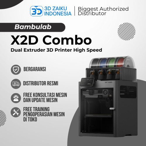 Bambulab X2D Combo AMS 2 PRO Budget Dual Extruder 3D Printer High Speed with Closed Loop Servo Motor