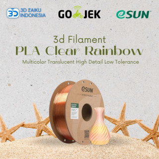eSUN PLA Clear Rainbow 3D Filament Multicolor Translucent High Detail Low Tolerance