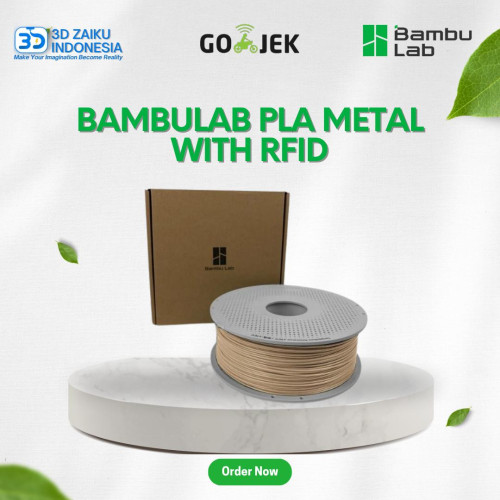 Bambulab PLA Metal 3D Printer Filament 1 KG Metal Finish High Impact Strength with RFID